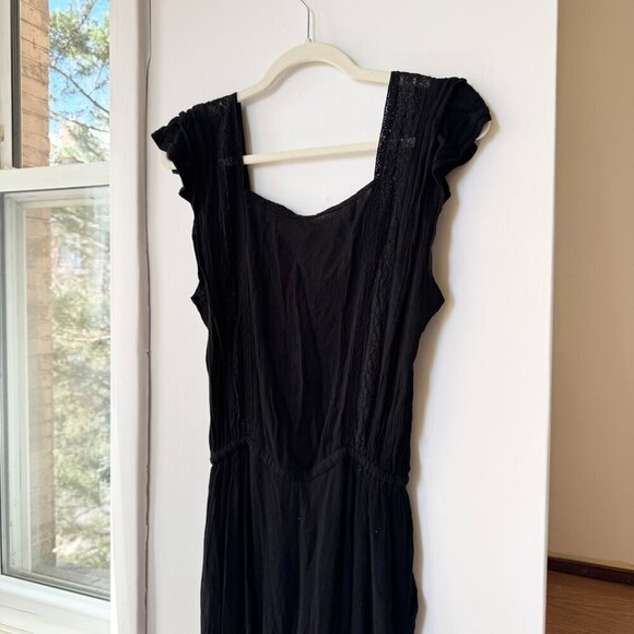 New Free People FP One Sydney Jumpsuit Gauze Lightweight Lace in Black Medium - Picture 10 of 13